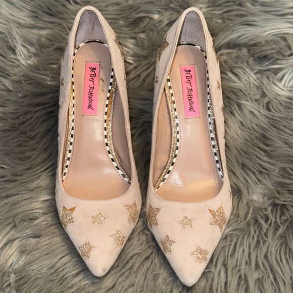 EUC Betsey Johnson Pryce Dress Pumps Stars Blush Light Pink Stiletto Size 7.5 - Picture 2 of 14